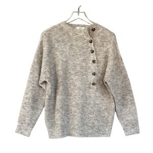 FRNCH Beige Button-Up Sweater